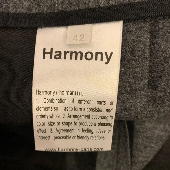 Harmony Grey Wool Pants Size 42 - Picture 4 of 4